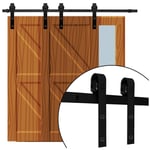 Système de porte coulissante Ferrure de porte coulissante acier porte en bois 244cm Set de montage Accessoires de porte - Einfeben