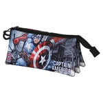 Marvel Captain America Defender-FAN Triple Pencil Case 2.0, Multicolour, 23 x 11 cm