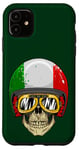 iPhone 11 Made In Italy Cool Italian Flag Skull Illustration Graphic Case