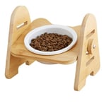 BECCYYLY Neater Feeder For Dogs Bowl With Elevated Stand Bamboo Framed Raised Bowls For Cats And Dogs With Adjustable