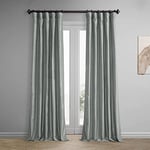 HPD Half Price Drapes Faux Silk Blackout Curtains 108 Inches Long for Bedroom & Living Room Vintage Textured Blackout Curtain (1 Panel), 50W x 108L, Silver