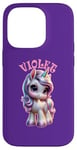 Coque pour iPhone 14 Pro Motif licorne violet pour fille