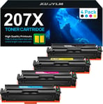 207X 207A Cartouche De Toner Compatible Pour Hp 207X 207A Pour Hp Color Laserjet Pro Mfp M283Fdw M283Fdn M282Nw M255Dw M255Nw W2210A W2210X W2211X W2212X W2213X Noir Cyan Jaune Magenta Lot De 4