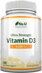 Vitamin D3 4000 IU - 400 Tablets - High Strength 100 mcg Vitamin D Tablets, 13