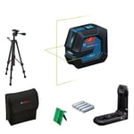 Bosch Professional line Laser GLL 20-22 G LB 10 Bracket, Green Laser, Indoor use, Dual Power Source, 2 x 1.5V LR6 Batteries, Protective Bag, BT 150 Tripod