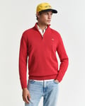 GANT - Bomullsgenser med half-zip til herre ruby red