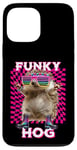 Coque pour iPhone 13 Pro Max Funky Hog, joli hérisson, disco, danse, rave trance