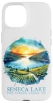 iPhone 15 Seneca Lake Sunset Vineyard Finger Lakes NY Nostalgic Art Case