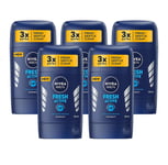 Nivea Men Fresh Active Stick Deodorant Alu-Free 50ml 3, 5 Pack