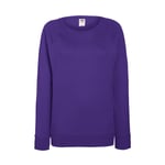 Fruit of the loom Ladies Lightweight Raglan Sweat - sweatshirt - Purple - S