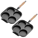 SOGA 2X 4 Mold Cast Iron Breakfast Fried Egg Pancake Omelette Fry Pan - Frying Pans - ZPaiB6X2