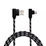 2M Micro USB Vinklad Kabel - Svart