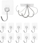 20 Pcs Crochet Adhésif Extra Forts,Transparent Auto Adhesif Crochet Mural Salle de Bain,Pour Accroche Salle de Bain,Cuisine,Plafond,Accrocher,Mural,Porte,Peignoirs,Porte Serviette(Q1394)