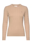 Stretch Cotton Cable C-Neck Beige GANT