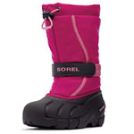 Sorel KIDS FLURRY Waterproof Unisex Kids Snow Boots, Red (Deep Blush x Tropic Pink) - Youth, 3 UK