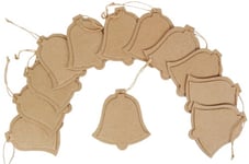 Country Love Crafts Bell Hanging Tag Papier Mache, Pack of 12