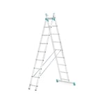 Echelle Direct - Echelle transformable 2x9 barreaux - Longueur déployée 4.28m - 7709