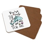 You're The Only Fish In The Sea For Me Coaster Drinks Mat Set Of 4 - Valentines