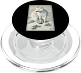 White-Fox Artic-Fox sur neige au pôle Nord Blanc PopSockets PopGrip pour MagSafe