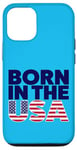 Coque pour iPhone 12/12 Pro T-shirts graphiques fantaisie avec inscription « Proud Born In The USA »