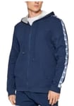 DKNY Men's Dkny Long Sleeved Hooded Zip Top in Navy With Branded Arm Detailing - 100% Cotton Men Hoody, Navy, XL