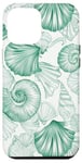 Coque pour iPhone 13 Pro Max Encre verte, coquillage, étoile de mer, océan, plage, mer