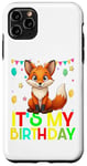 Coque pour iPhone 11 Pro Max It's my birthday a fox stamping party for girls