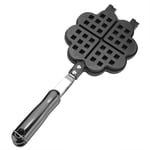 Aluminum Waffle Maker, Stove Top Waffle Iron Plates Belgian Waffle Maker Pan Machine, Waffle Baking Pan Bakeware Non-Stick 4 Slice Heart Shape Waffle Baking Tool, for Snacks Breakfast Lunch