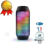 INN? Pulse Enceinte Bluetooth portable lumineuse ? LED carte SD design sans fil puissante int?rieur ext?rieur nomade lumi?re - noir