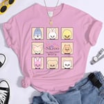 K-POP Stray Kids T-shirt Herr och Dam T-shirts Harajuku Y2K T-shirt Casual Sommar Kortärmade T-shirts för kvinnor L3274-rosa L L3274-pink