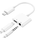 Ladda & Lyssna: Splitter Lightning Kabel med Aux-port Vit