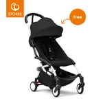 Stokke® Barnvagn YOYO³ white inkl. 6+ Färgklädsel Black