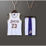 Lakers #23 Lebron James Jersey No.23 Basket Uniform Set Barn / White XXL (155-160cm)