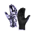 Mountain Bike Gloves Cycle Gloves Winter Cycling Gloves Men Bike Gloves For Men Winter Bike Gloves Mens Driving Gloves Gloves Men Touchscreen light purple,L