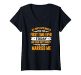 Womens My Wife Apologized For The First Time Ever V-Neck T-Shirt