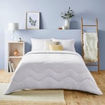 Night Lark - Coverless Duvet - 4.5 Tog - Double - Tufted Dots Collection - Luxury Bedding - Hypoallergenic - Machine Washable - Polar White