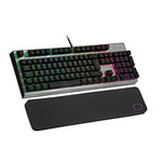 Cooler Master CK351 Optical Gaming Keyboard (UK Layout) - Red Switches (Hot-Swappable), Full NKRO, Per-key RGB (MasterPlus+), Wrist Rest, Customisable Keycaps - Full-Sized, Wired, QWERTY