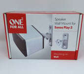 Sonos Play 3 Speaker Mount - White Wall Mount Bracket Adjustable Swivel & Tilt