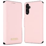 SKALO Samsung A14 4G/5G MUXMA Saffiano PU-Läder Plånboksfodral - Rosa