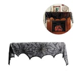 non-branded Halloween Dentelle Toile D'araignée Cheminée Manteau Halloween Décoration Dentelle Noire Toile D'araignée Cheminée Écharpe Couverture Fête de Fête