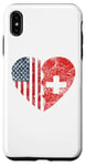 iPhone XS Max Swiss American Flags Heart | United States Switzerland Roots Case