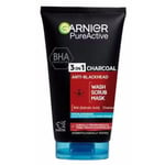 3 x Garnier Pure Active 3in1 Charcoal Anti-Blackheads 150ml