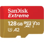 SANDISK Extreme microSDXC 128GB + SD Adp (SDSQXA1-128G-GN6MA)