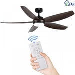 ZEFAN 5 lames Ventilateur de Plafond avec Lumière froide en noyer