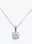 E.W Adams 18ct White Gold Diamond Cluster Pendant Necklace