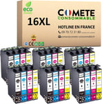 Marque française - 16XL - 24 Cartouches d'encre Compatibles avec Epson 16 XL ou T1631 Stylo Plume - pour Cartouche Epson 16 ou Cartouche Epson WF 2510 (6 Noir 6 Cyan 6 Magenta 6 Jaune)