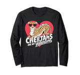 Cheetahs Are My Valentine Cute Cheetah Valentines Day Long Sleeve T-Shirt