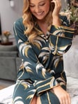 Fable & Eve Pimlico Palm Print Nightshirt, Emerald Green