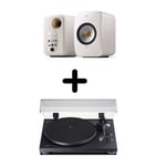 Enceintes actives Hifi connectées KEF LSX 2 Blanc (paire) + Platine vinyle Teac TN-280BT-A3 Noir