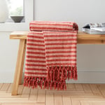 Catherine Lansfield Stripe Chenille, 130x170 cm, Blanket Throw, Terracotta